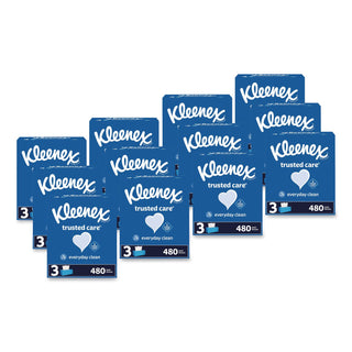 Trusted Care Facial Tissue, 2-Ply, White, 160 Sheets/Box, 3 Boxes/Pack, 12 Packs/Carton