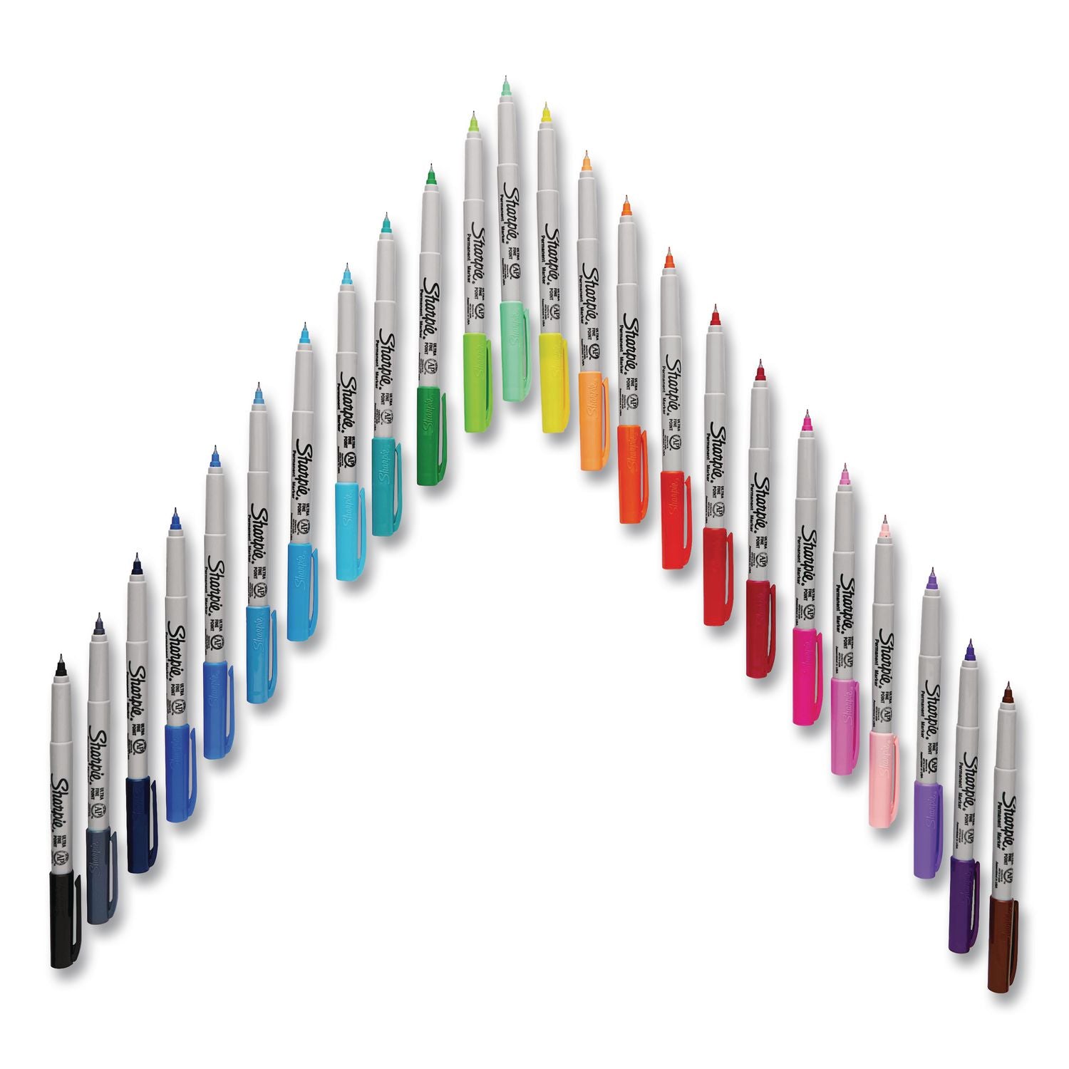 Ultra Fine Tip Permanent Marker, Ultra-Fine Needle Tip, Assorted 80s Glam Colors, 24/Pack