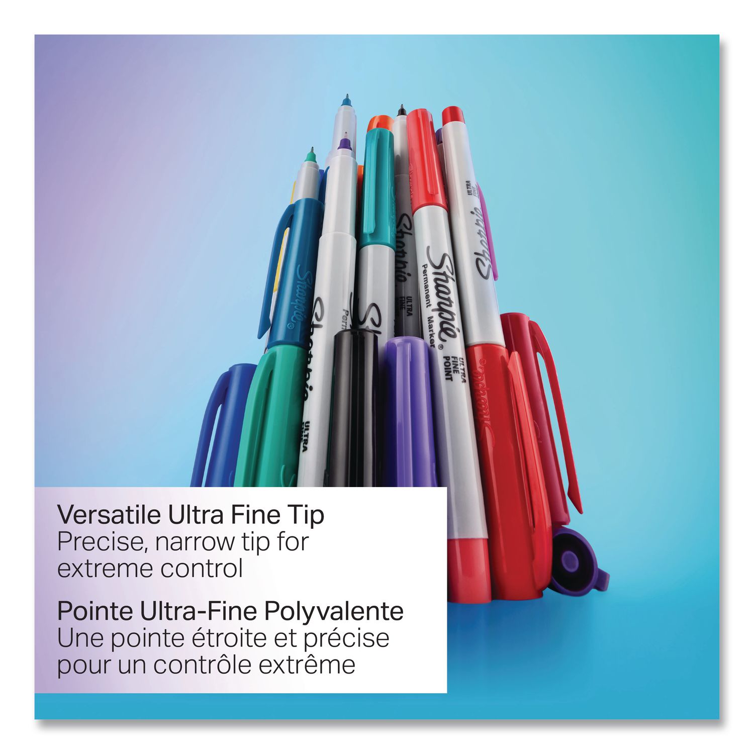 Ultra Fine Tip Permanent Marker, Ultra-Fine Needle Tip, Assorted 80s Glam Colors, 24/Pack