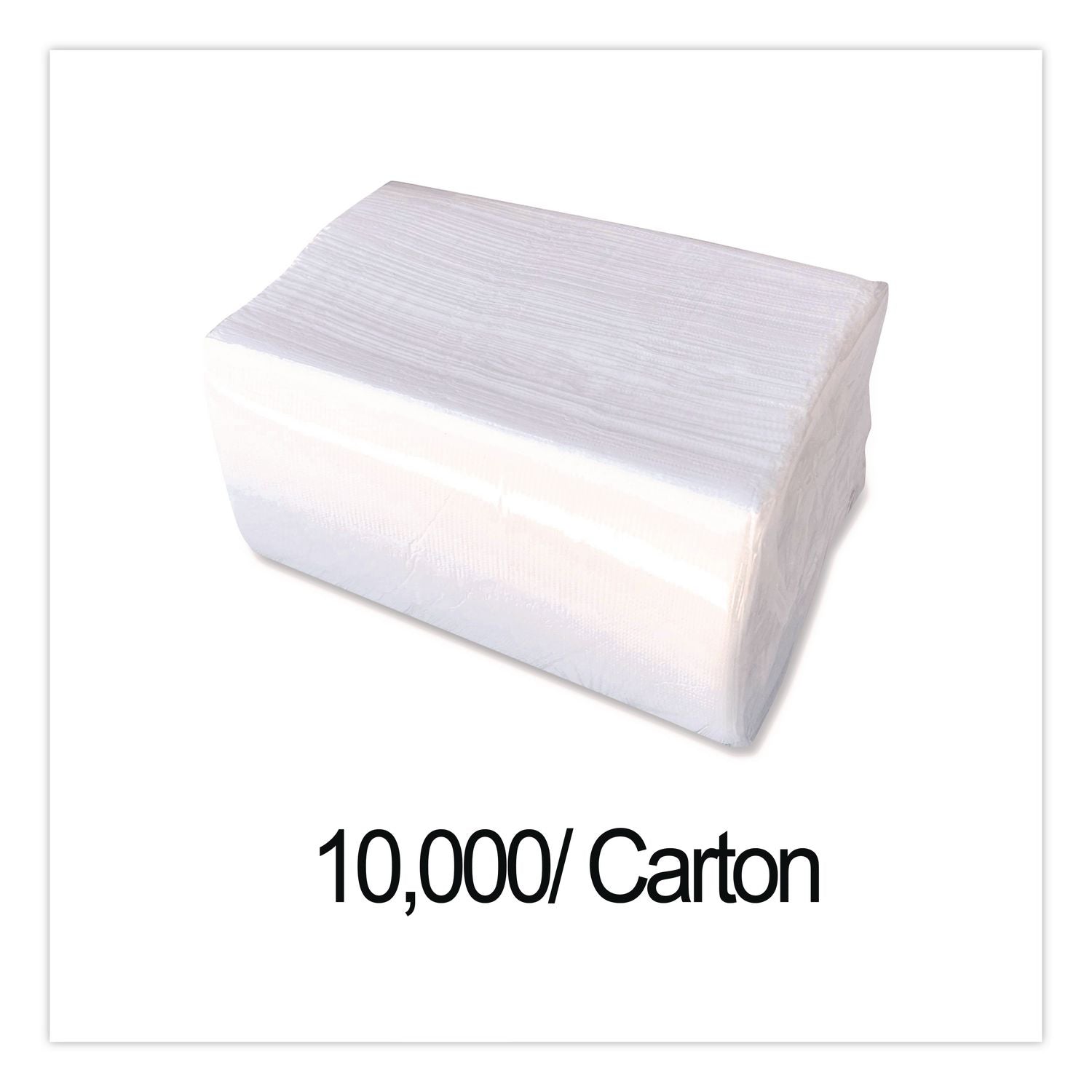 Tall-Fold Napkins, 1-Ply, 7 x 13 1/4, White, 10,000/Carton