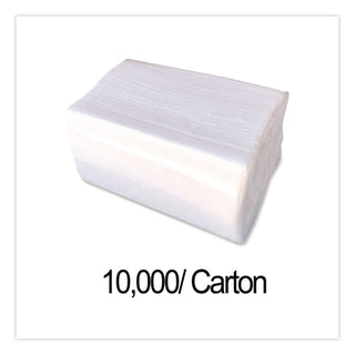 Tall-Fold Napkins, 1-Ply, 7 x 13 1/4, White, 10,000/Carton
