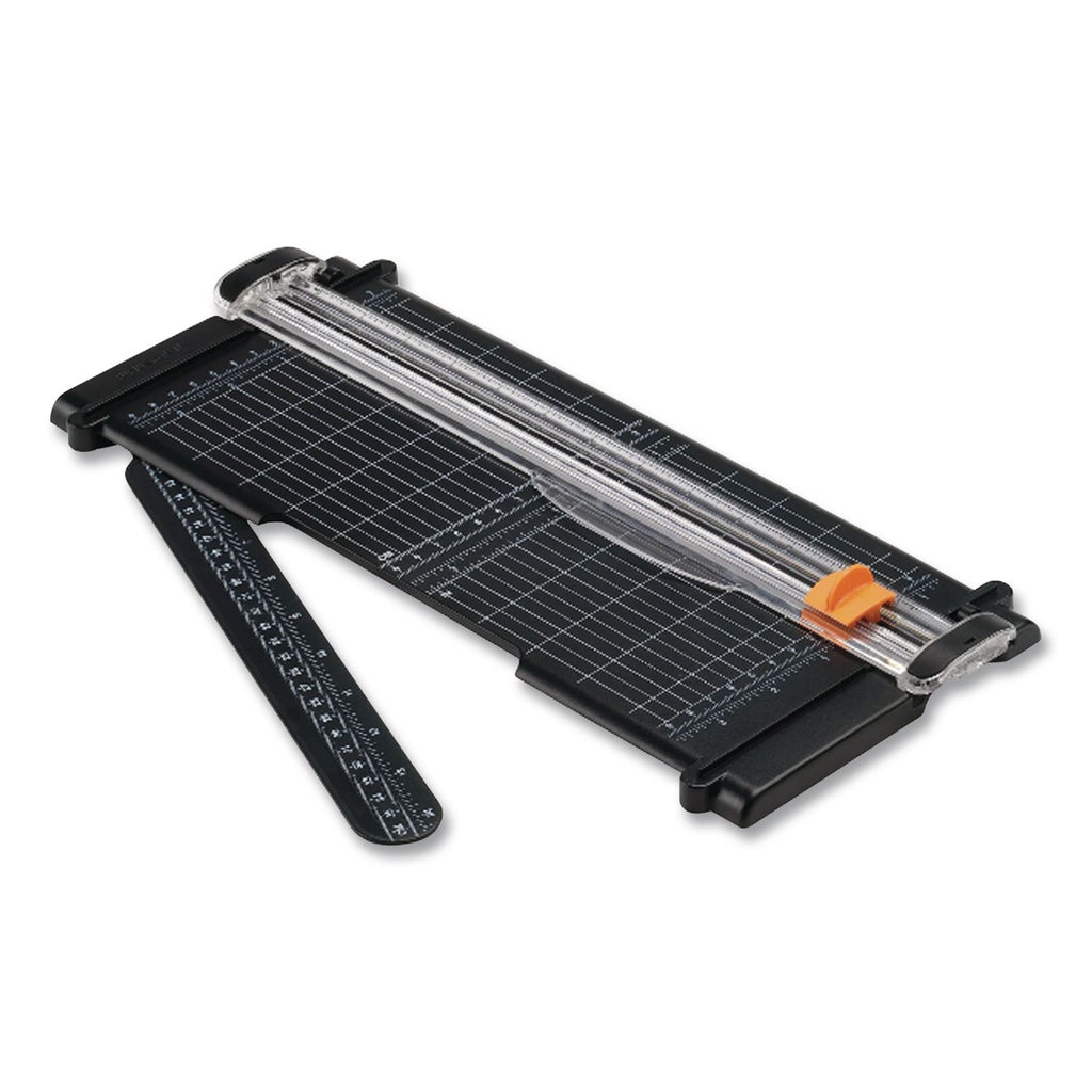 Fiskars SureCut 12" Portable Paper Trimmer - 12" Cutting Length - 6.8" Overall Length - Titanium - 1 Each