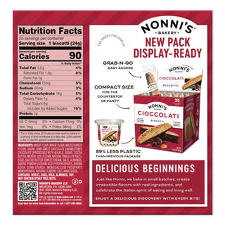 Biscotti, Dark Chocolate Almond, 0.85 oz Individually Wrapped, 25/Pack, Ships in 1-3 Business Days