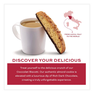 Biscotti, Dark Chocolate Almond, 0.85 oz Individually Wrapped, 25/Pack, Ships in 1-3 Business Days