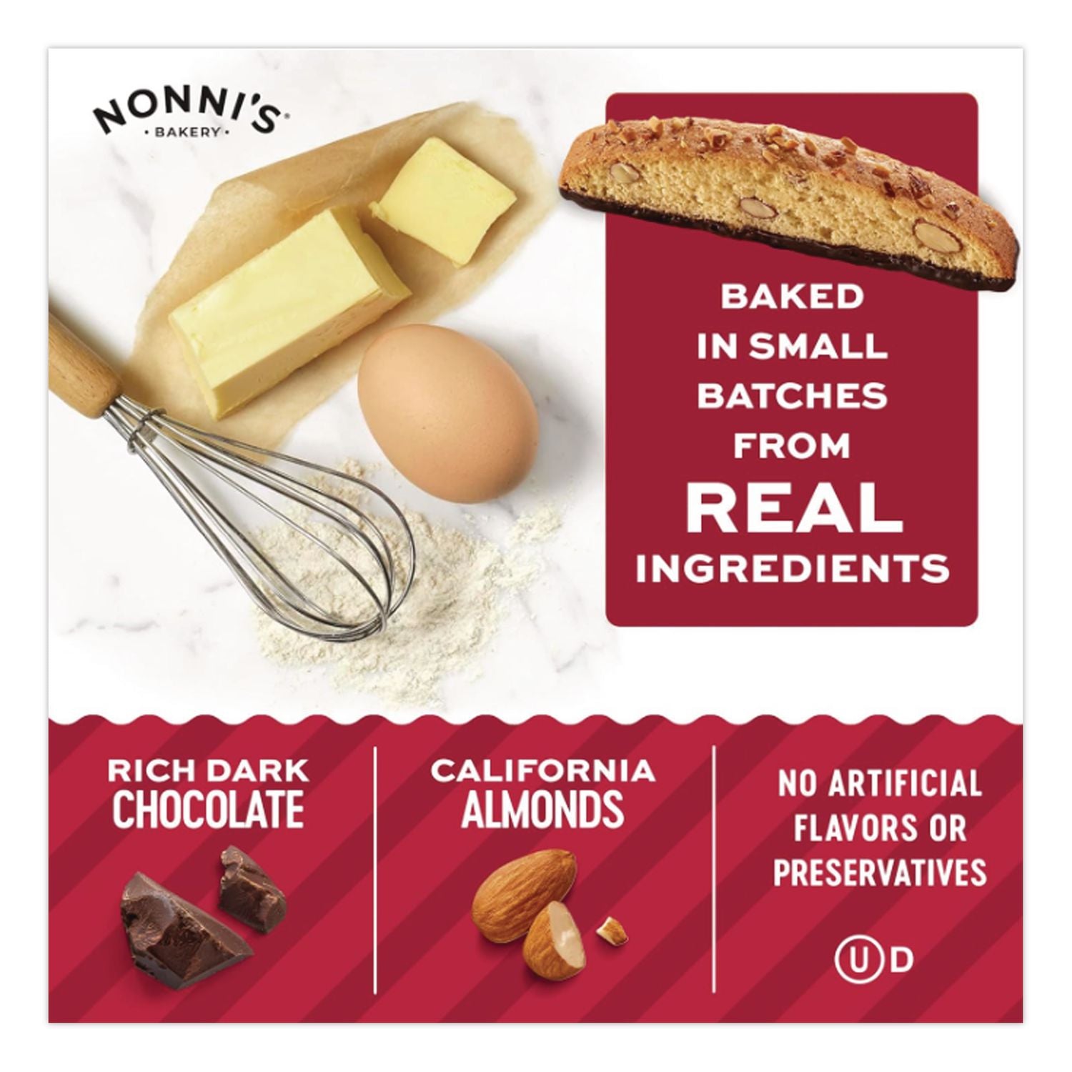 Biscotti, Dark Chocolate Almond, 0.85 oz Individually Wrapped, 25/Pack, Ships in 1-3 Business Days