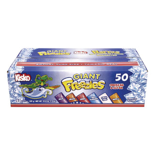 Giant Freezies, 6 Assorted Flavors, 5.5 oz Sleeve, 50 Sleeves/Box, Ships in 1-3 Business Days