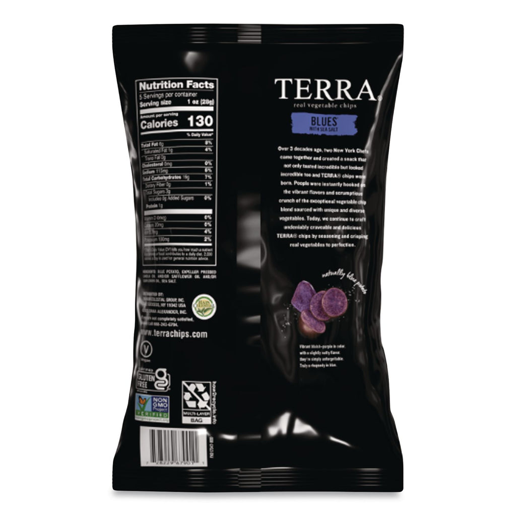 Real Vegetable Chips Blue, Blues Sea Salt, 1 oz Bag, 24 Bags/Box, Ships in 1-3 Business Days