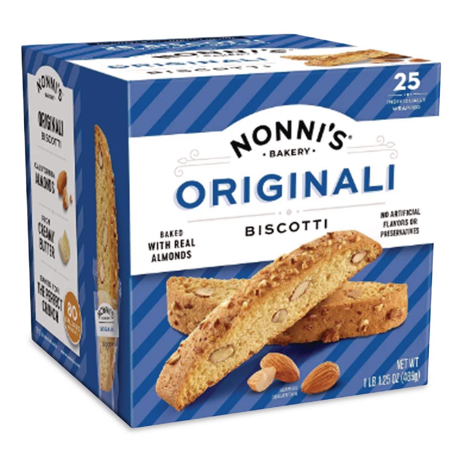 Biscotti, Classic Almond, 0.69 oz Individually Wrapped, 25/Pack