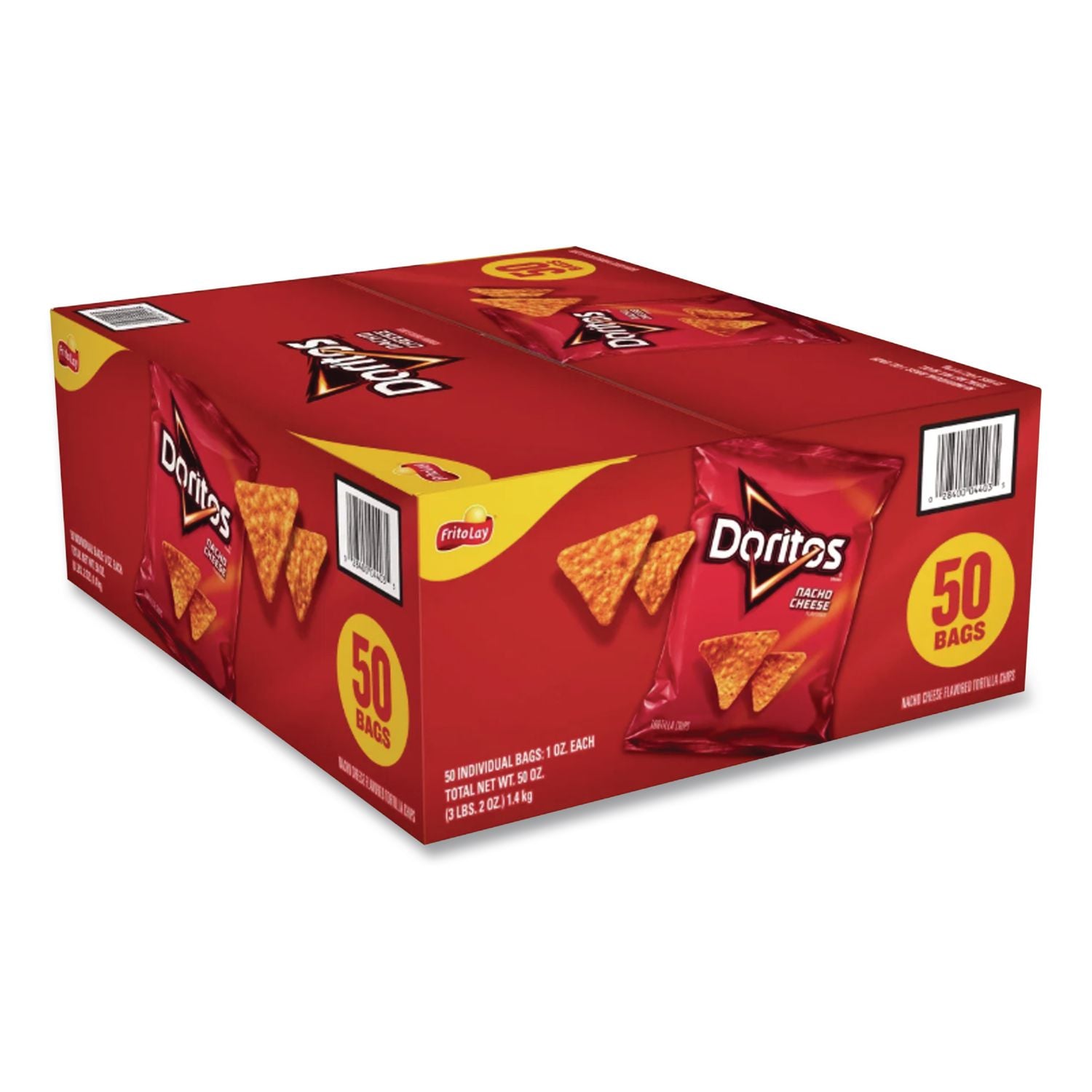 Nacho Cheese Tortilla Chips, 1 oz Snack Bag, 50/Carton, Ships in 1-3 Business Days
