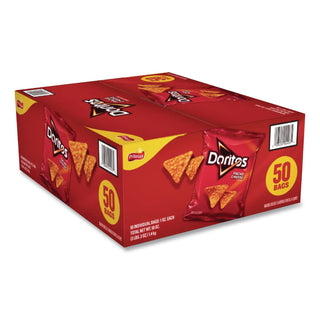 Nacho Cheese Tortilla Chips, 1 oz Snack Bag, 50/Carton, Ships in 1-3 Business Days