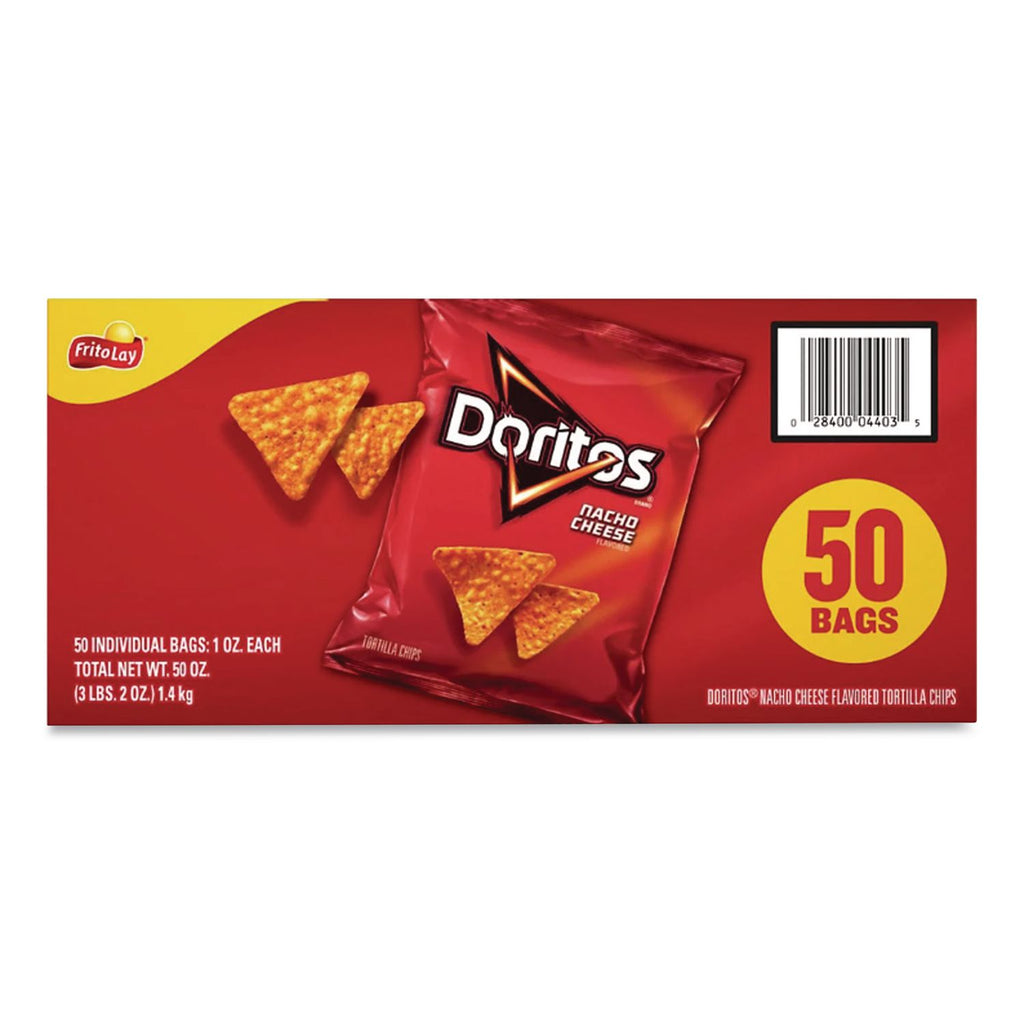 Nacho Cheese Tortilla Chips, 1 oz Snack Bag, 50/Carton, Ships in 1-3 Business Days