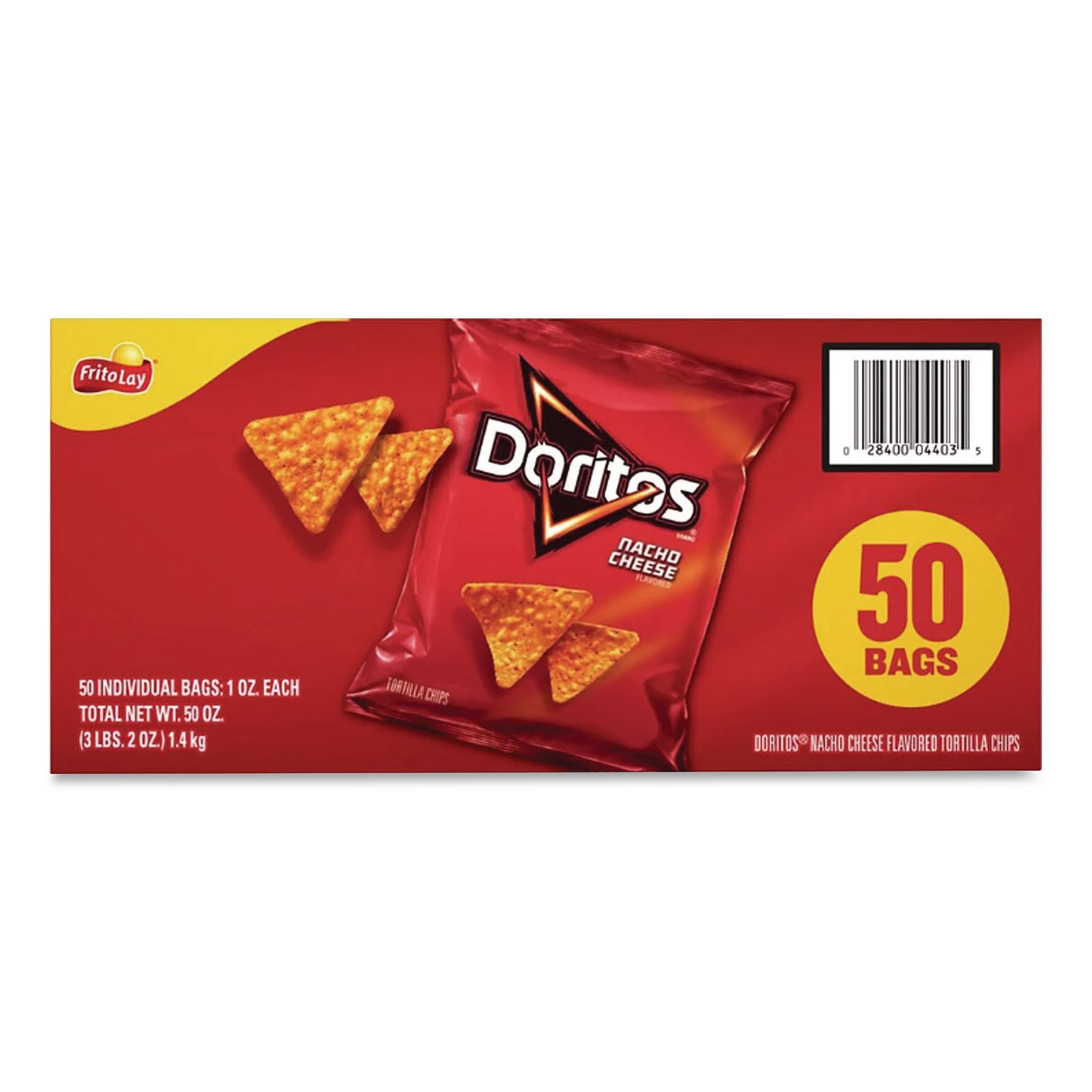 Nacho Cheese Tortilla Chips, 1 oz Snack Bag, 50/Carton, Ships in 1-3 Business Days
