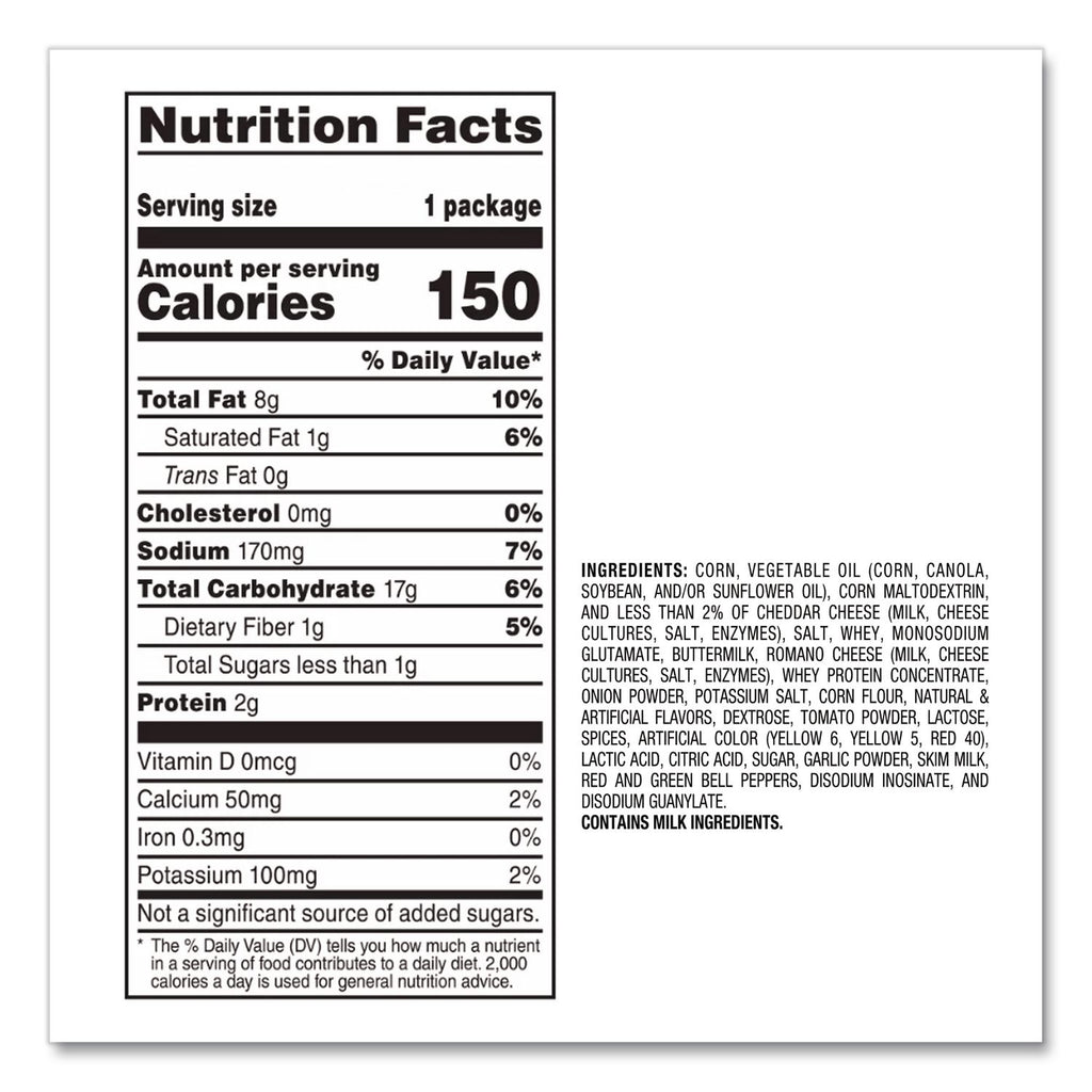 Nacho Cheese Tortilla Chips, 1 oz Snack Bag, 50/Carton, Ships in 1-3 Business Days