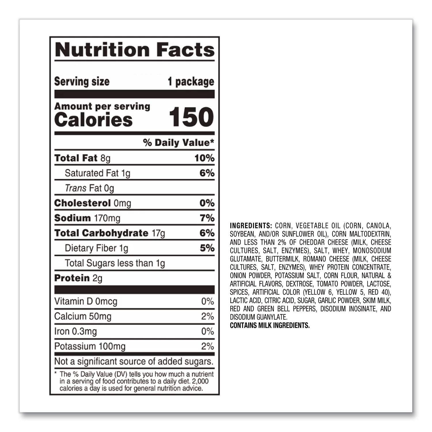 Nacho Cheese Tortilla Chips, 1 oz Snack Bag, 50/Carton, Ships in 1-3 Business Days