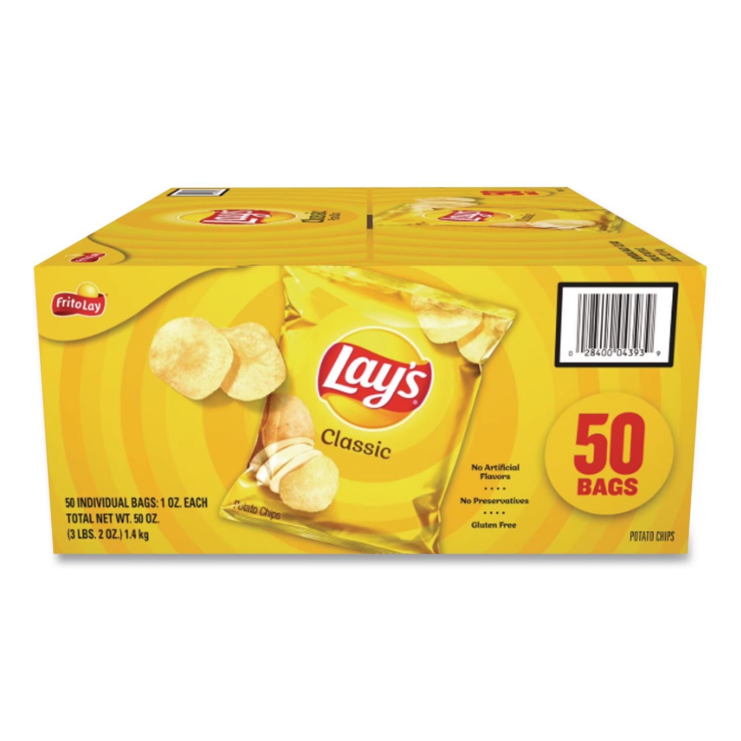 Regular Potato Chips, Classic Flavor, 1 oz Bag, 50/Carton, Ships in 1-3 Business Days