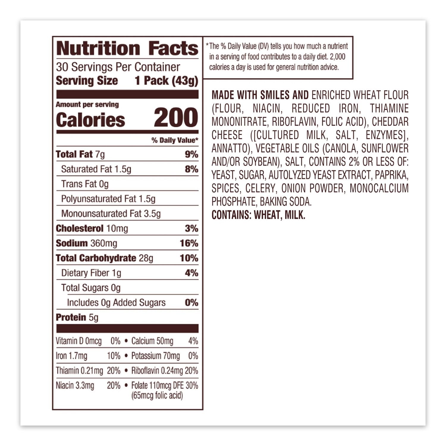 Goldfish Crackers, Cheddar, 1.5 oz Bag, 30 Bags/Box, Ships in 1-3 Business Days