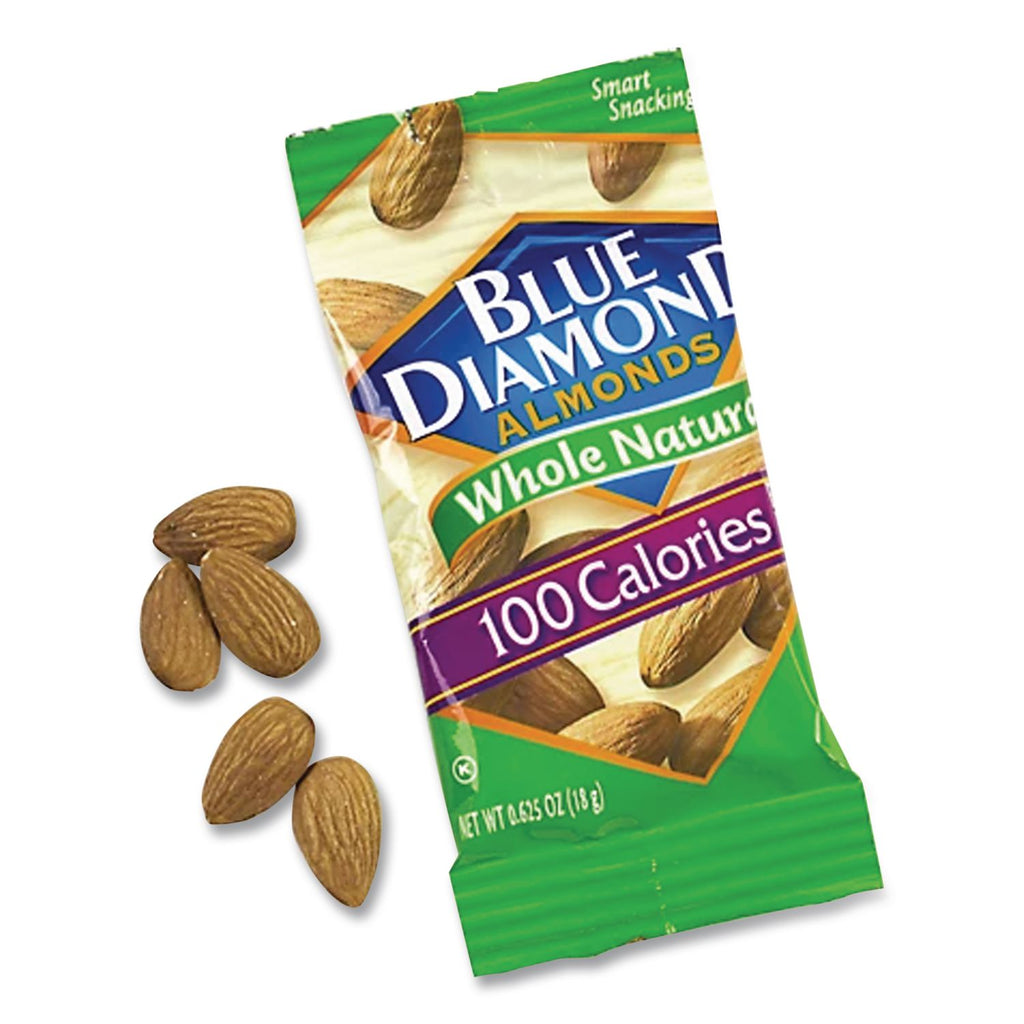 Whole Natural Almonds On-the-Go, 0.63 oz Pouch, 32 Pouches/Carton, Ships in 1-3 Business Days