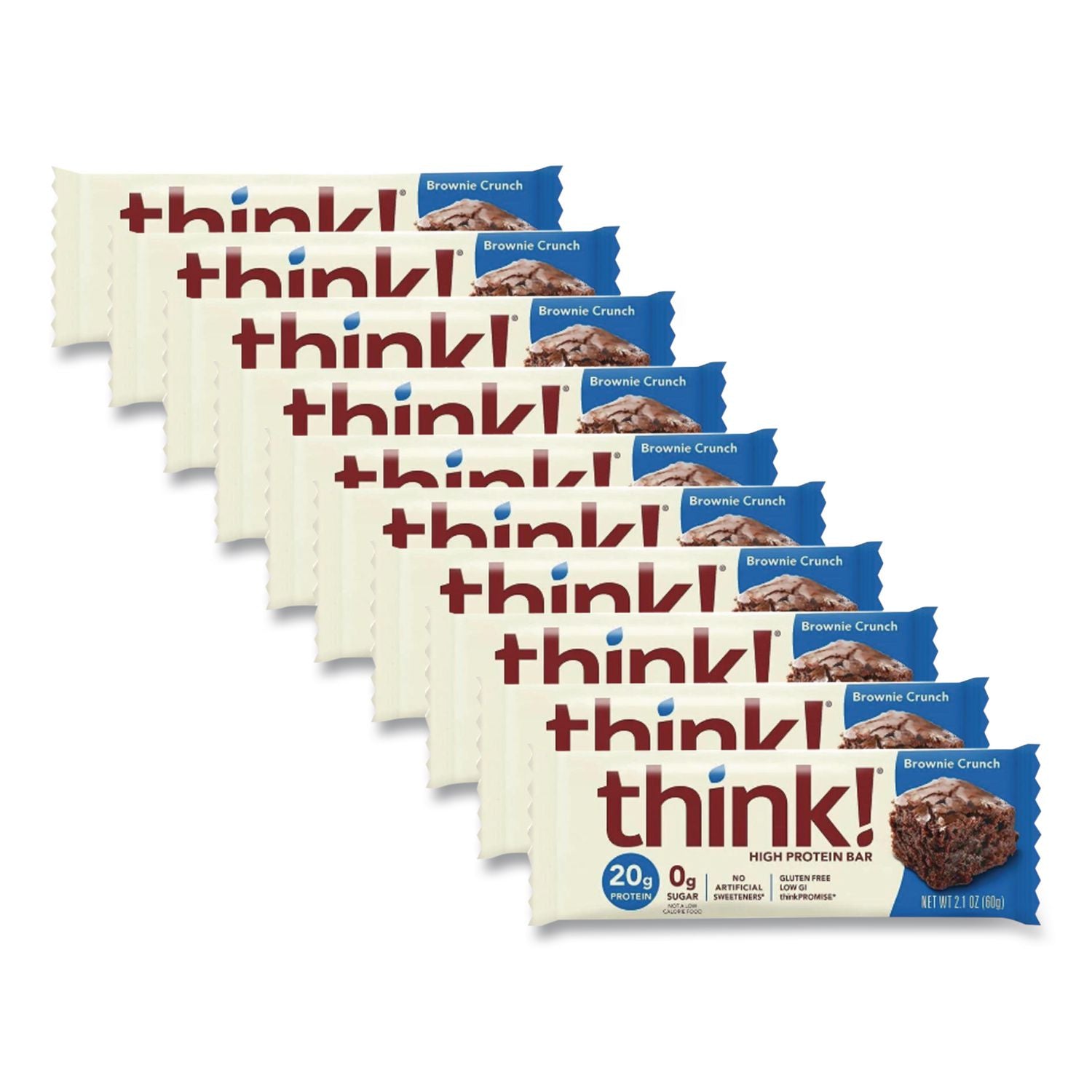 High Protein Bars, Brownie Crunch, 2.1 oz Bar, 10 Bars/Carton, Ships in 1-3 Business Days