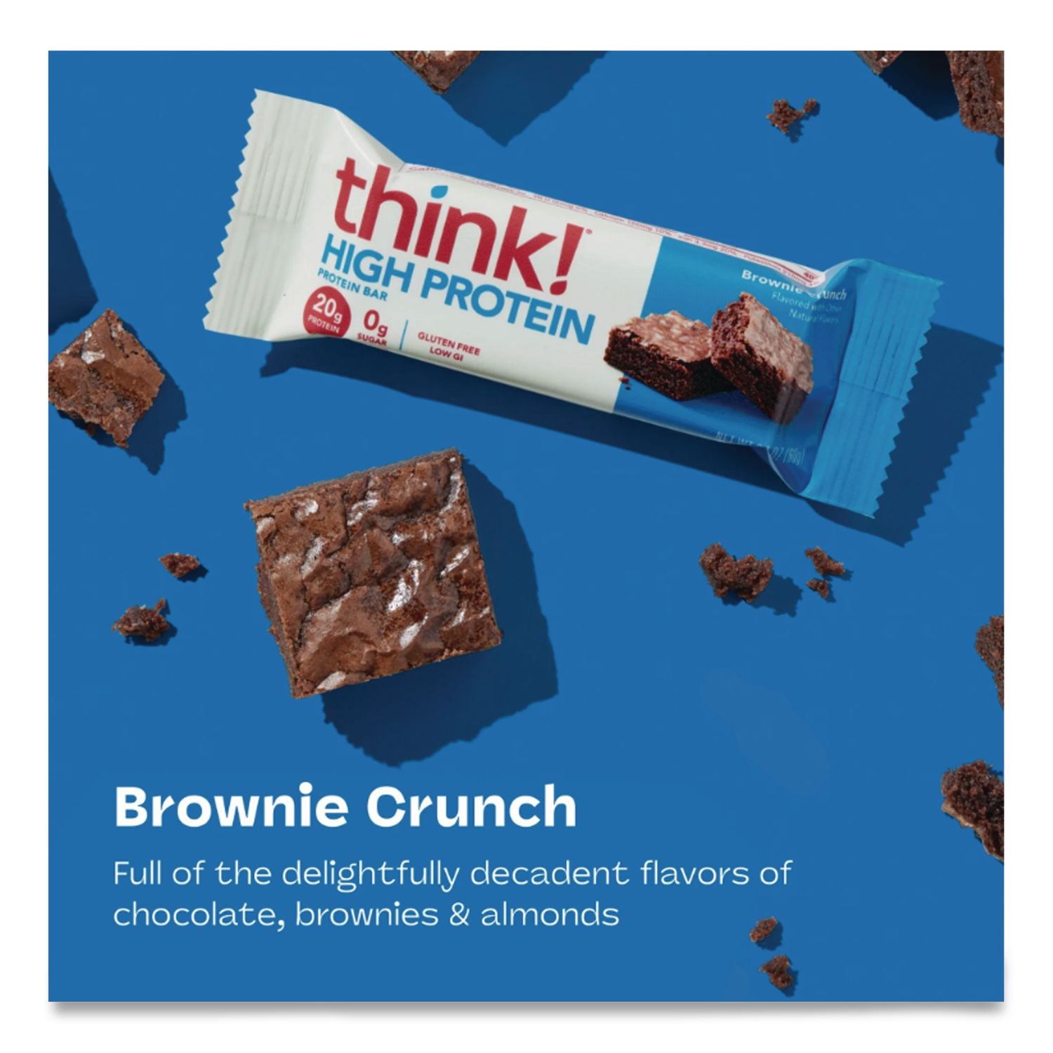 High Protein Bars, Brownie Crunch, 2.1 oz Bar, 10 Bars/Carton, Ships in 1-3 Business Days