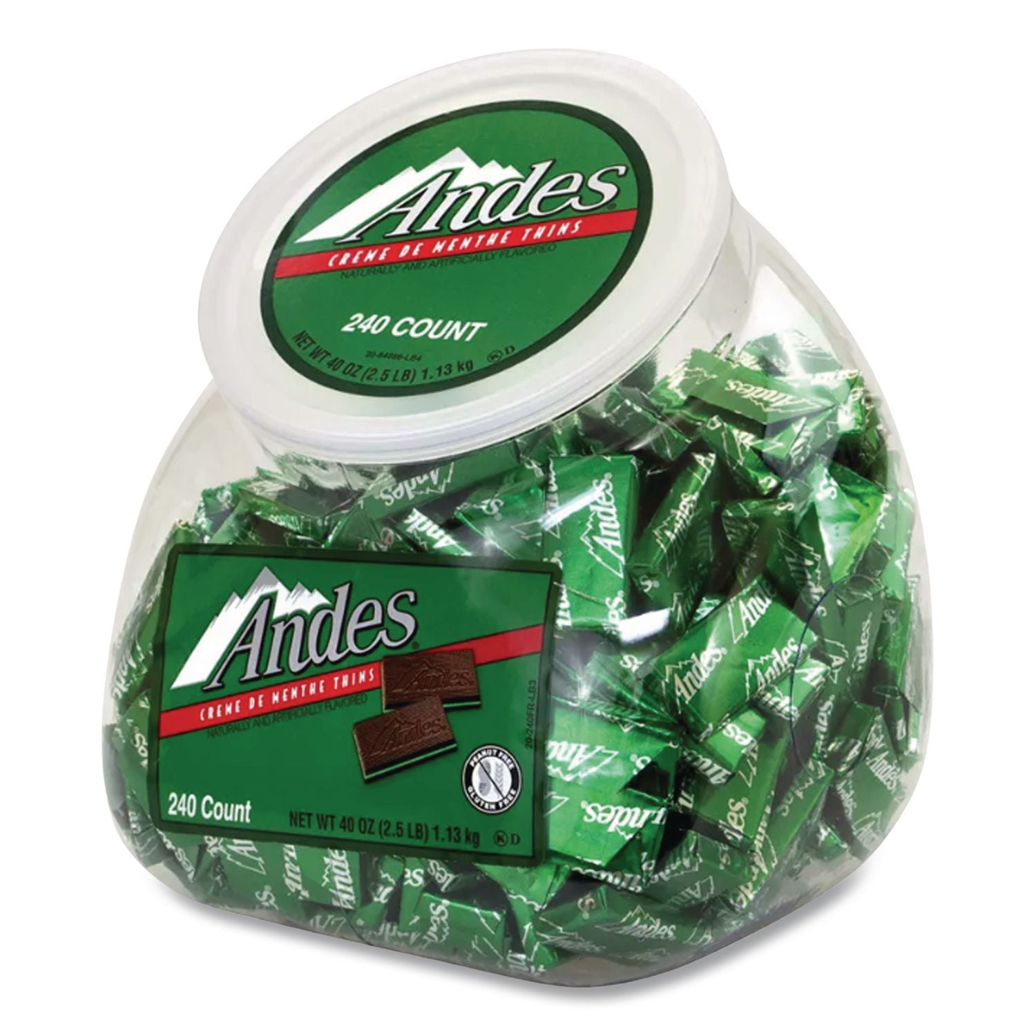 Creme de Menthe Chocolate Mint Thins, 240 Pieces/40 oz Tub, 1 Tub/Carton, Ships in 1-3 Business Days