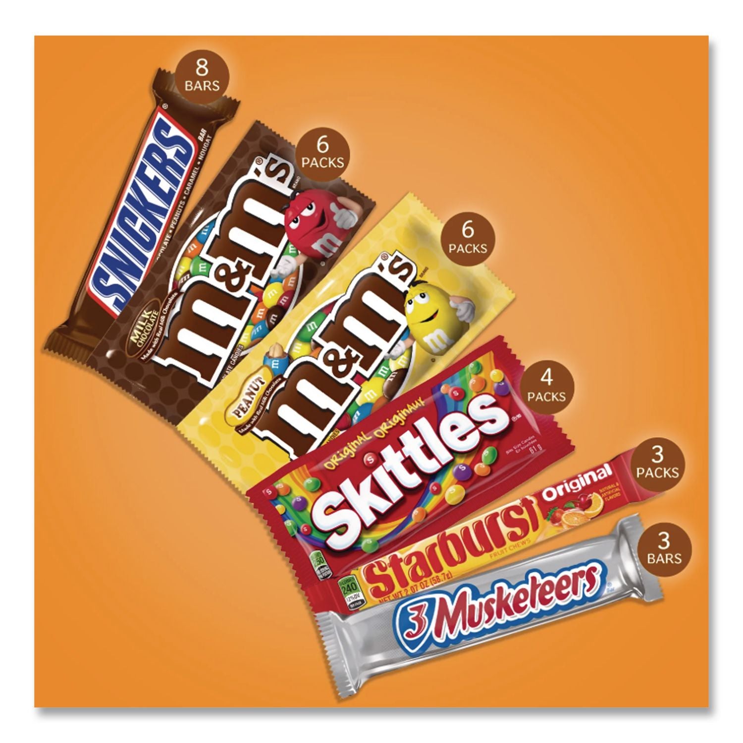Full-Size Candy Bars Variety Pack, Assorted, 30/Box, Ships in 1-3 Business Days