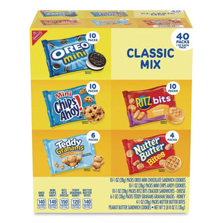 Cookie and Cracker Classic Mix, Assorted Flavors, 1 oz Pack, 40 Packs/Box, Ships in 1-3 Business Days