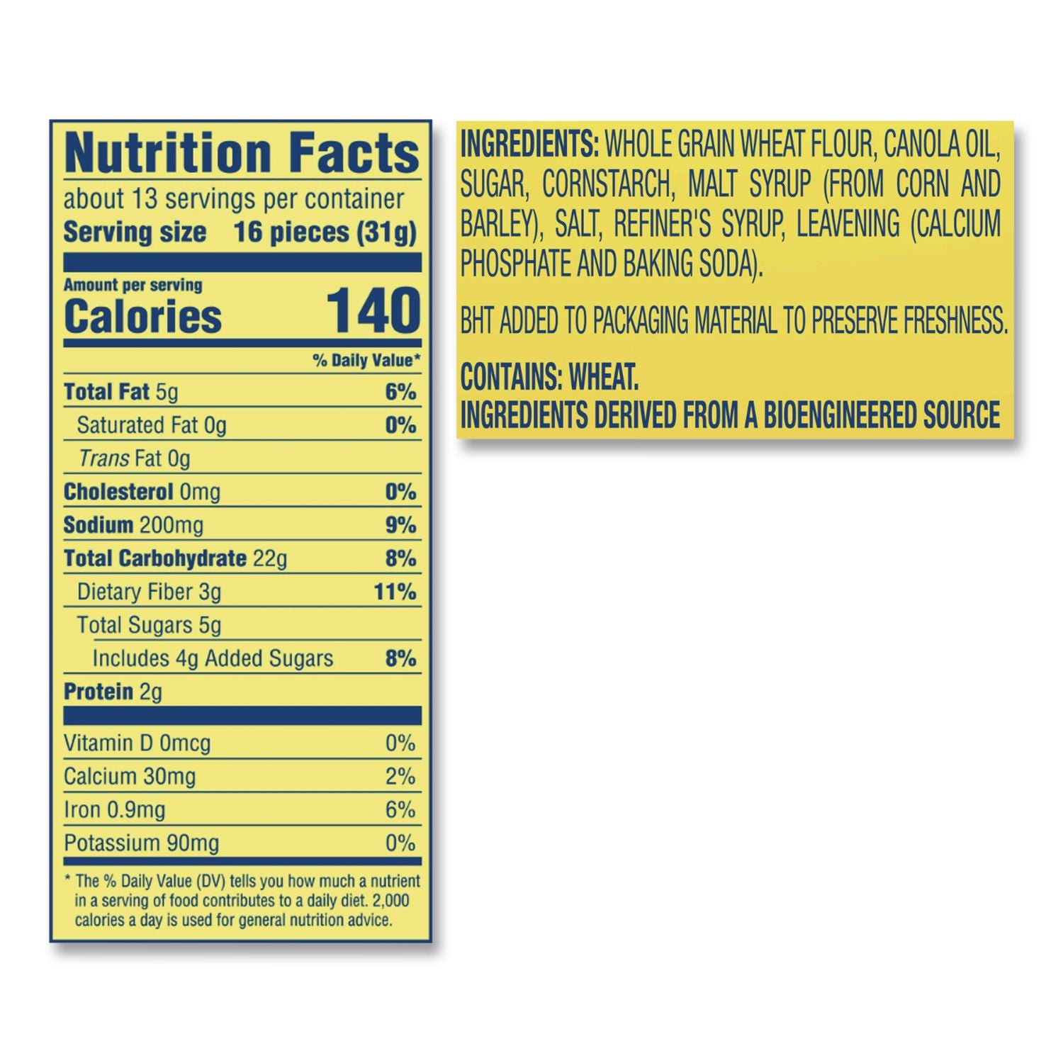 Wheat Thins Crackers, Original, 20 oz Bag, 2 Bags/Pack, Ships in 1-3 Business Days
