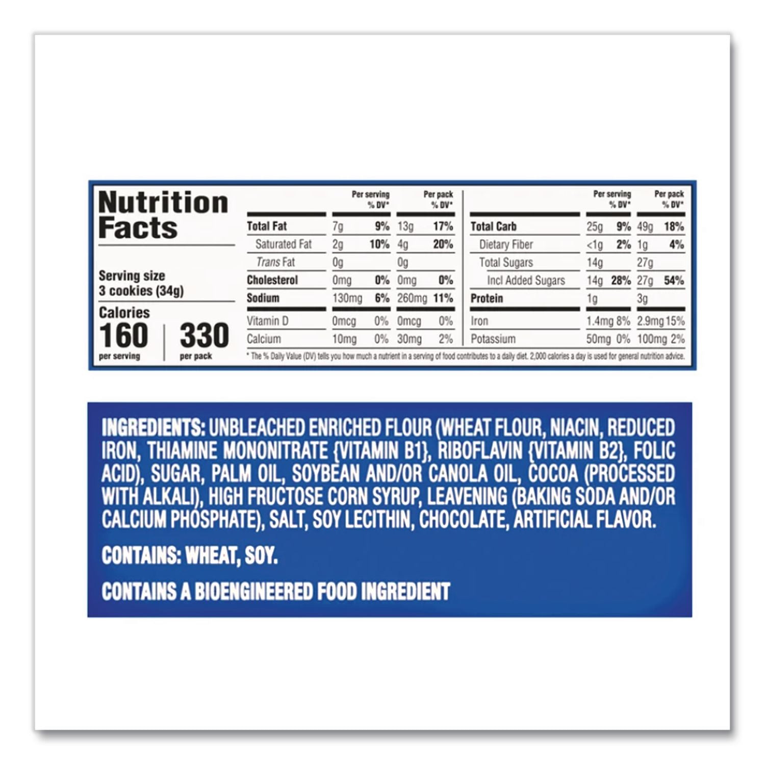 Oreo Cookies Single Serve Packs, Chocolate, 2 oz Pack, 30/Box, Ships in 1-3 Business Days