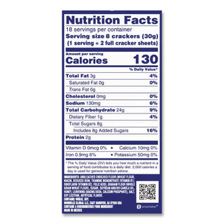 Honey Maid Honey Grahams, 14.4 oz Box, 4 Boxes/Pack, Ships in 1-3 Business Days