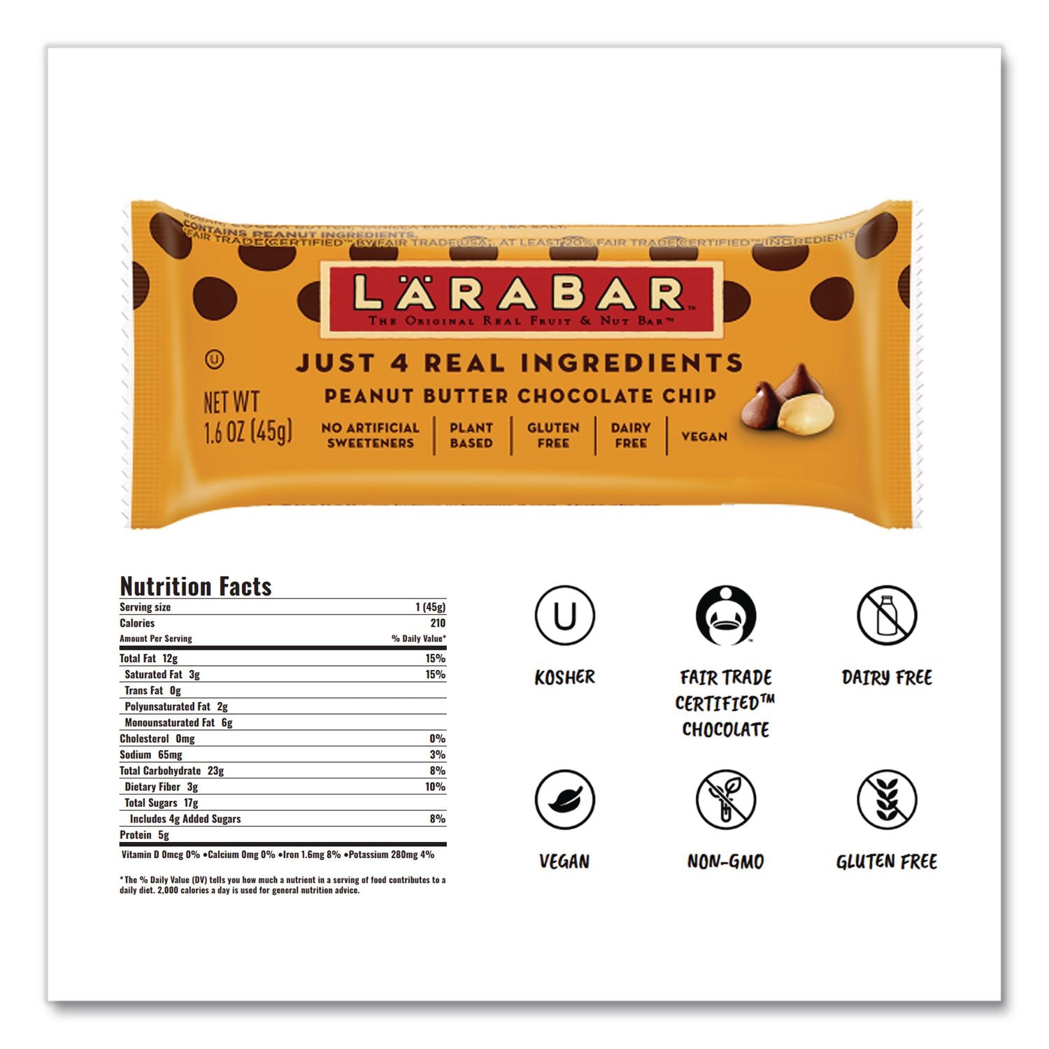 The Original Fruit and Nut Food Bar, Assorted Flavors, 1.6 oz Bar, 20 Bars/Box, Ships in 1-3 Business Days