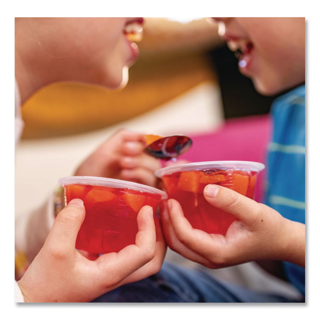 Fruit in Gel Cups, Mandarins/Orange, Peaches/Strawberry, 4.3 oz Cups, 16 Cups/Carton, Ships in 1-3 Business Days