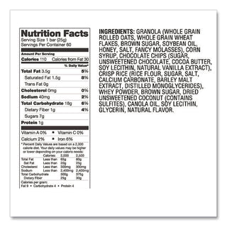 Chewy Chocolate Chip Granola Bars, 0.88 oz Bar, 60 Bars/Box, Ships in 1-3 Business Days