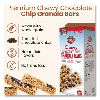 Chewy Chocolate Chip Granola Bars, 0.88 oz Bar, 60 Bars/Box, Ships in 1-3 Business Days