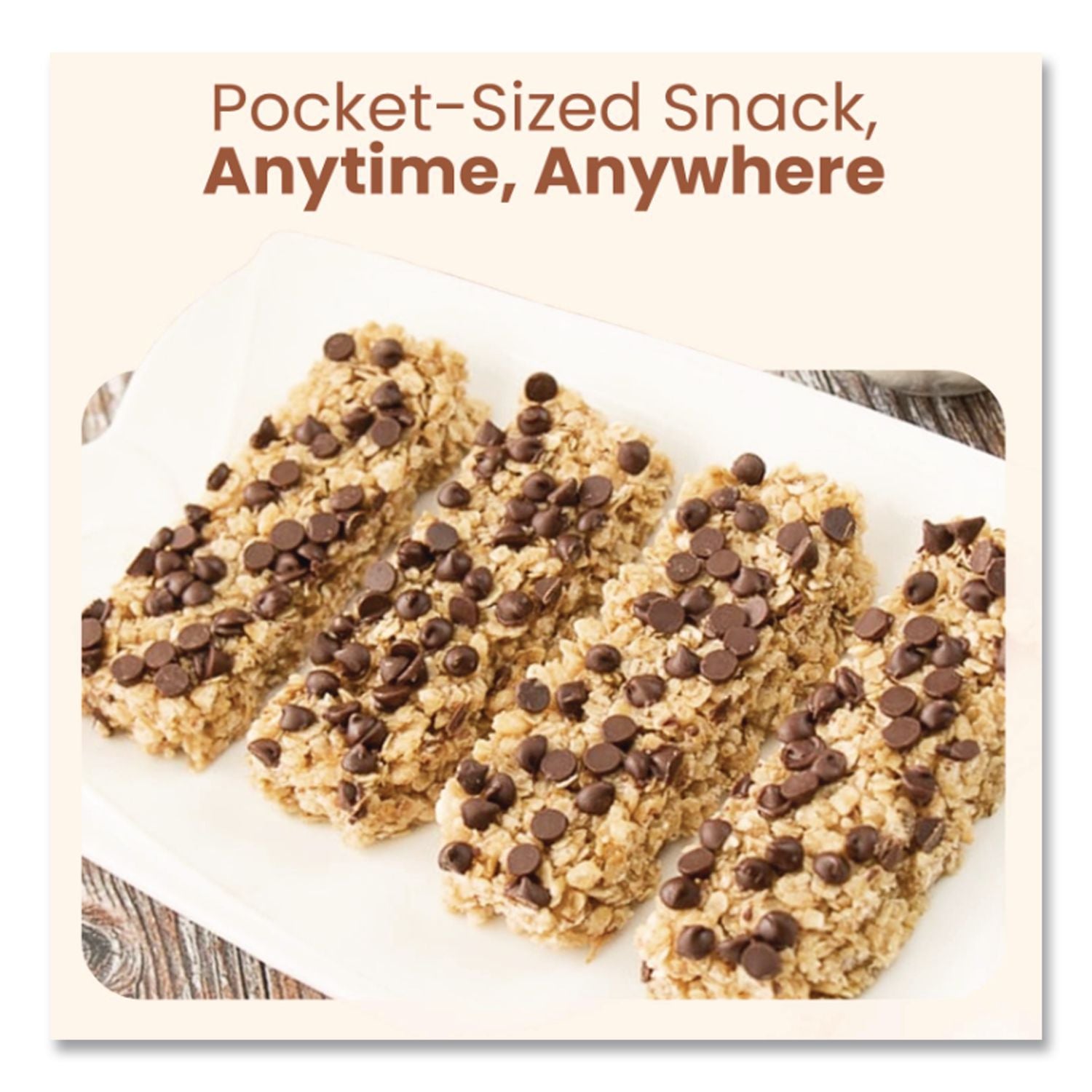 Chewy Chocolate Chip Granola Bars, 0.88 oz Bar, 60 Bars/Box, Ships in 1-3 Business Days