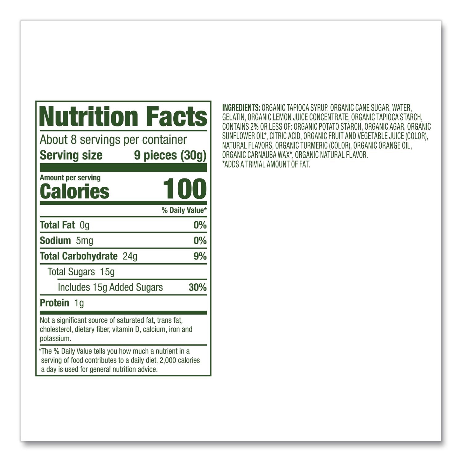 Organic Gummy Bears, 0.8 oz Pouch, 65 Pouches/Carton, Ships in 1-3 Business Days