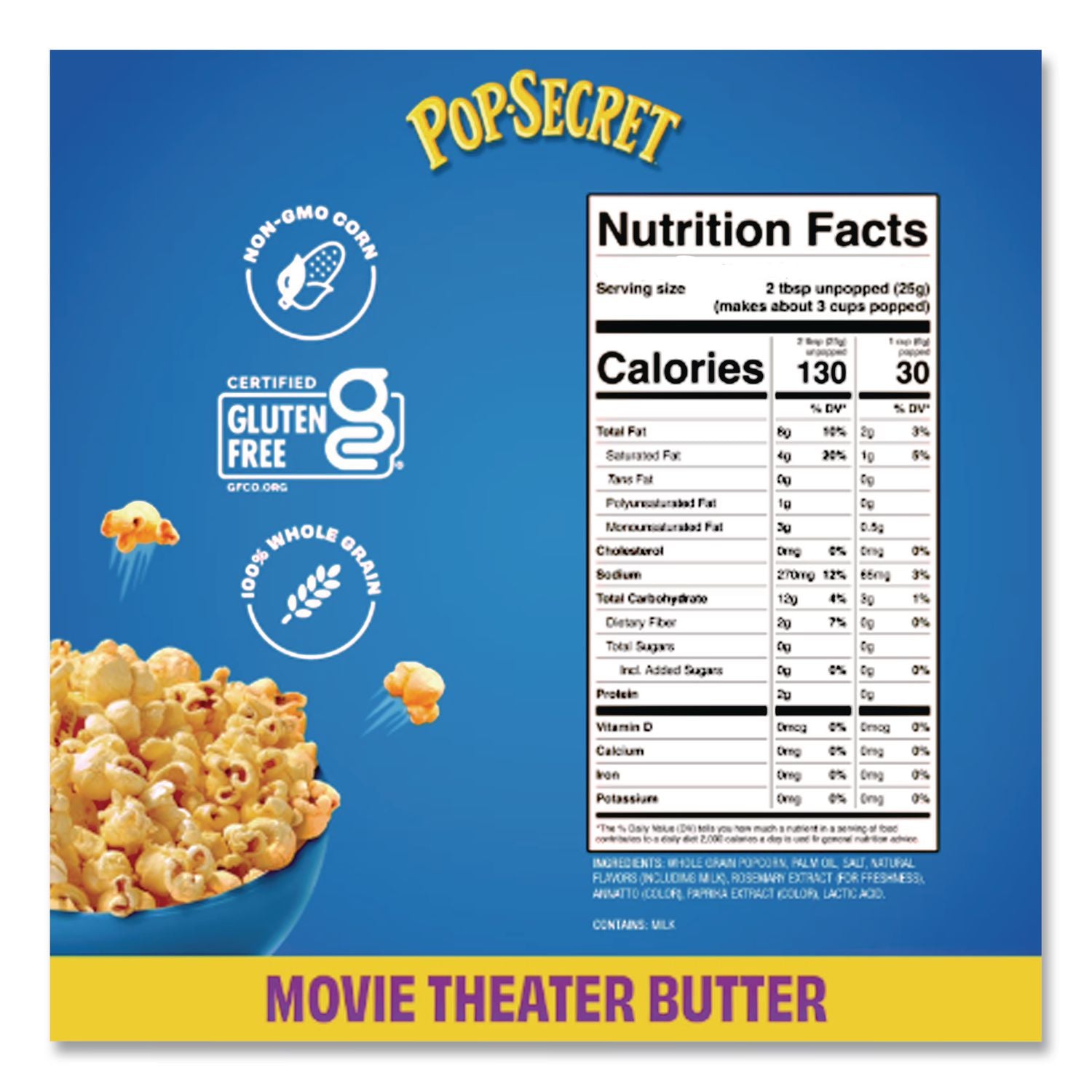 Microwave Popcorn, Movie Theater Butter, 3 oz Bags, 30/Carton, Ships in 1-3 Business Days