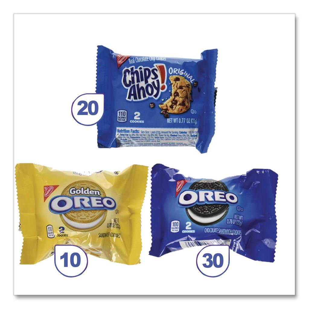 Cookie Variety Pack, Assorted Flavors, 0.77 oz Pack, 60 Packs/Carton, Ships in 1-3 Business Days