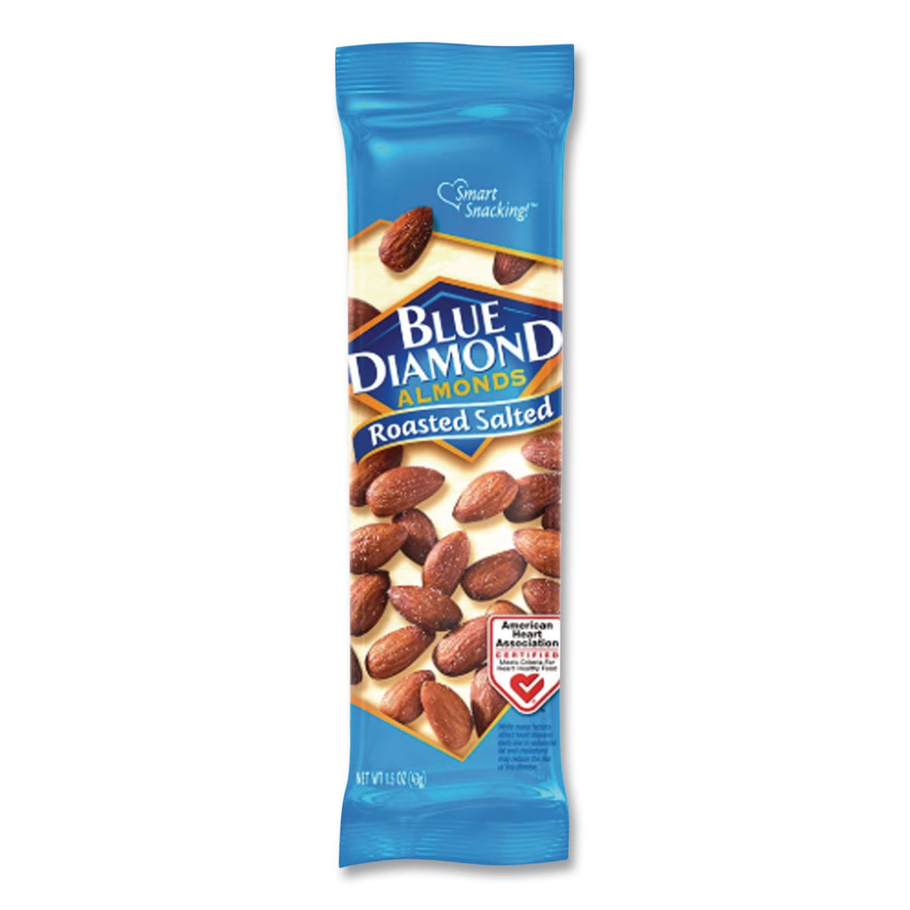 Roasted Salted Almonds, 1.5 oz Tube, 12 Tubes/Carton, Ships in 1-3 Business Days