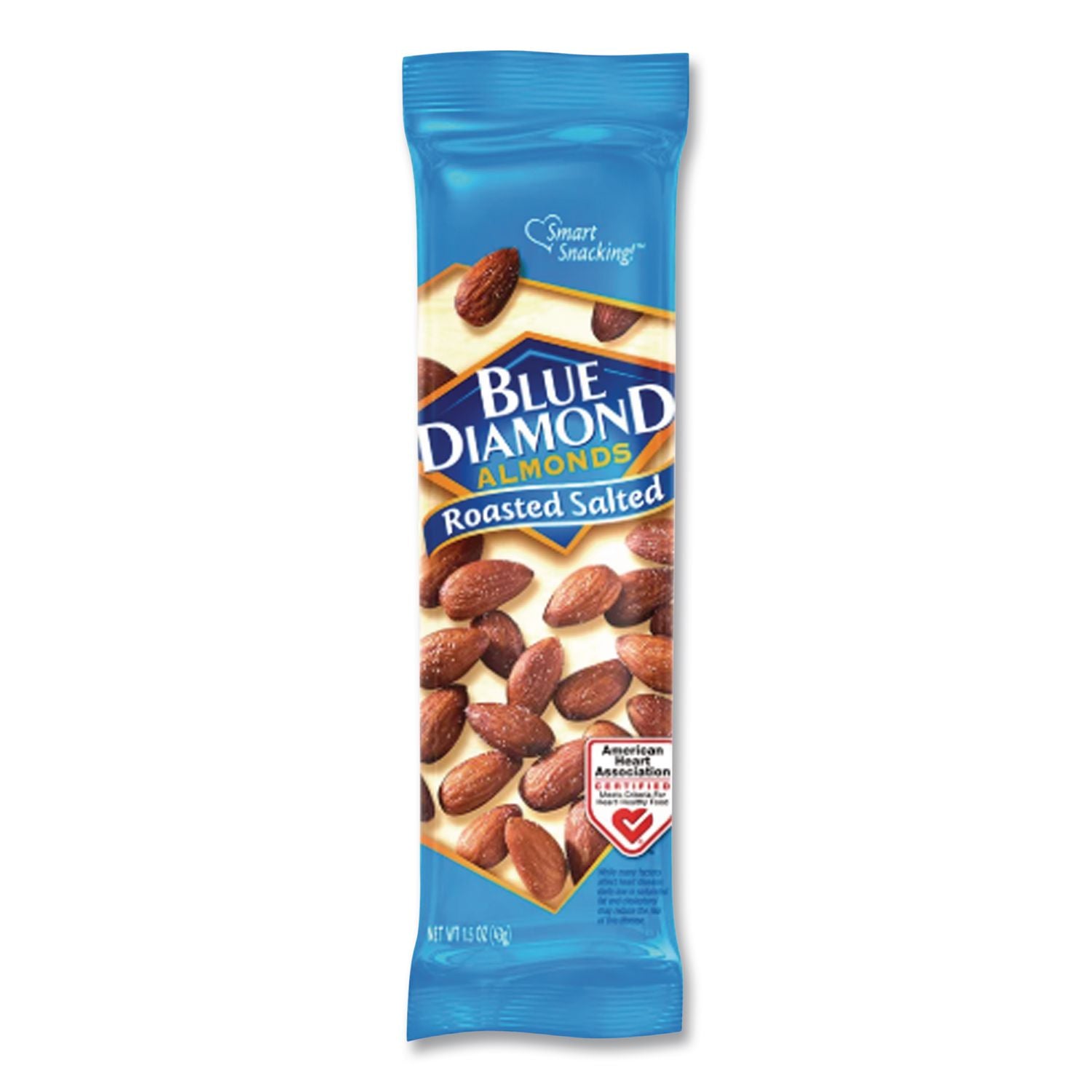 Roasted Salted Almonds, 1.5 oz Tube, 12 Tubes/Carton, Ships in 1-3 Business Days