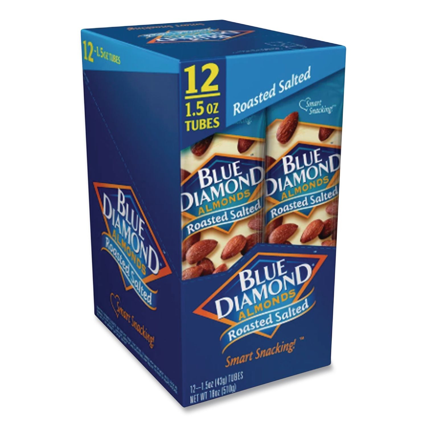 Roasted Salted Almonds, 1.5 oz Tube, 12 Tubes/Carton, Ships in 1-3 Business Days