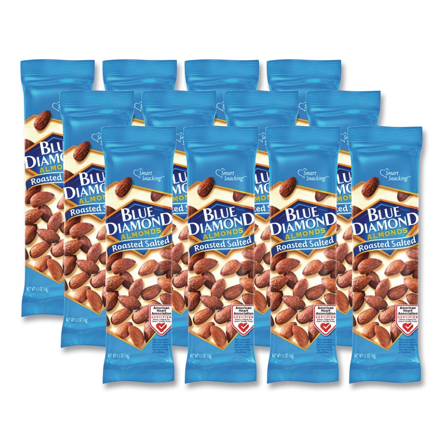 Roasted Salted Almonds, 1.5 oz Tube, 12 Tubes/Carton, Ships in 1-3 Business Days