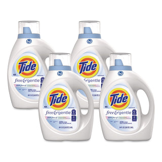Free and Gentle Liquid Laundry Detergent, 64 Loads, 84 oz Bottle, 4/Carton