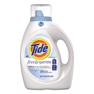 Free and Gentle Liquid Laundry Detergent, 64 Loads, 84 oz Bottle, 4/Carton