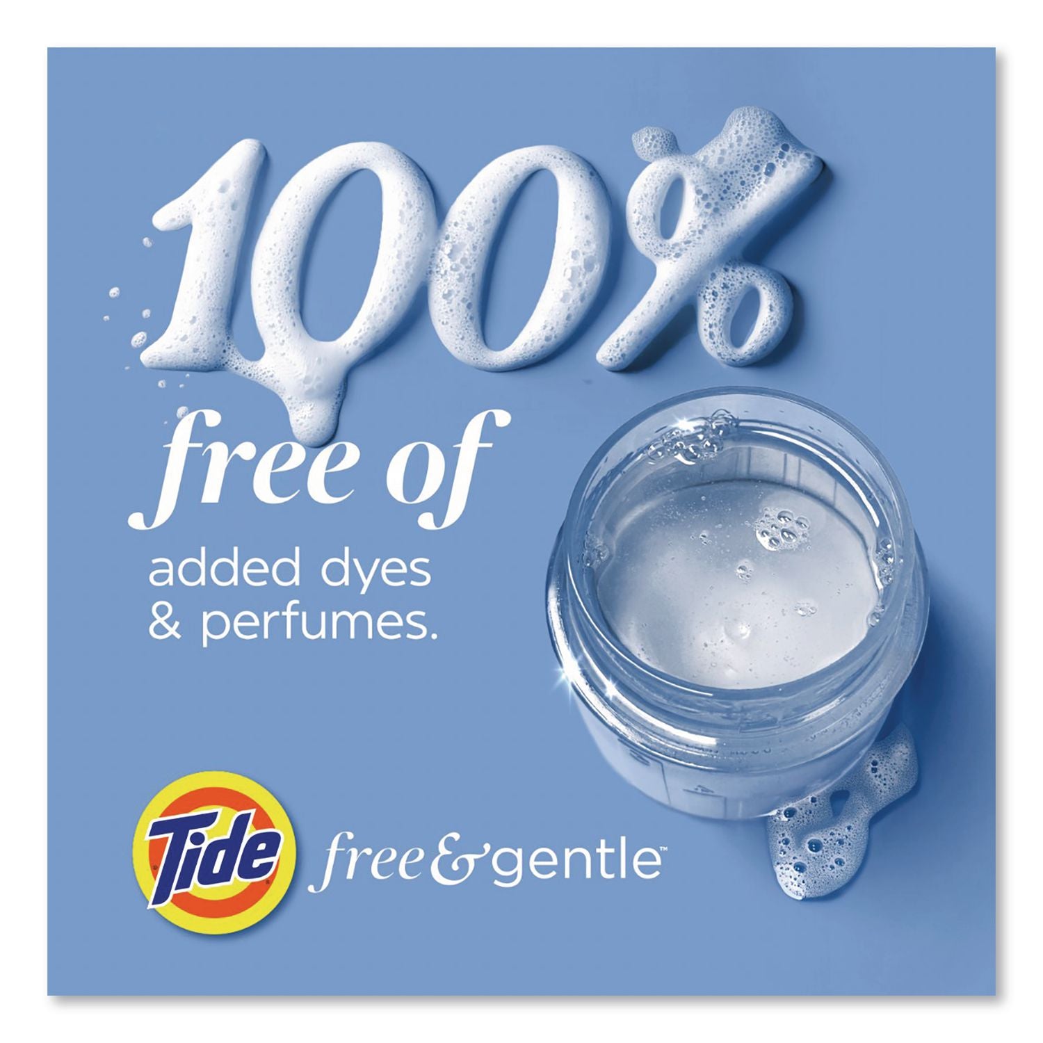 Free and Gentle Liquid Laundry Detergent, 64 Loads, 84 oz Bottle, 4/Carton