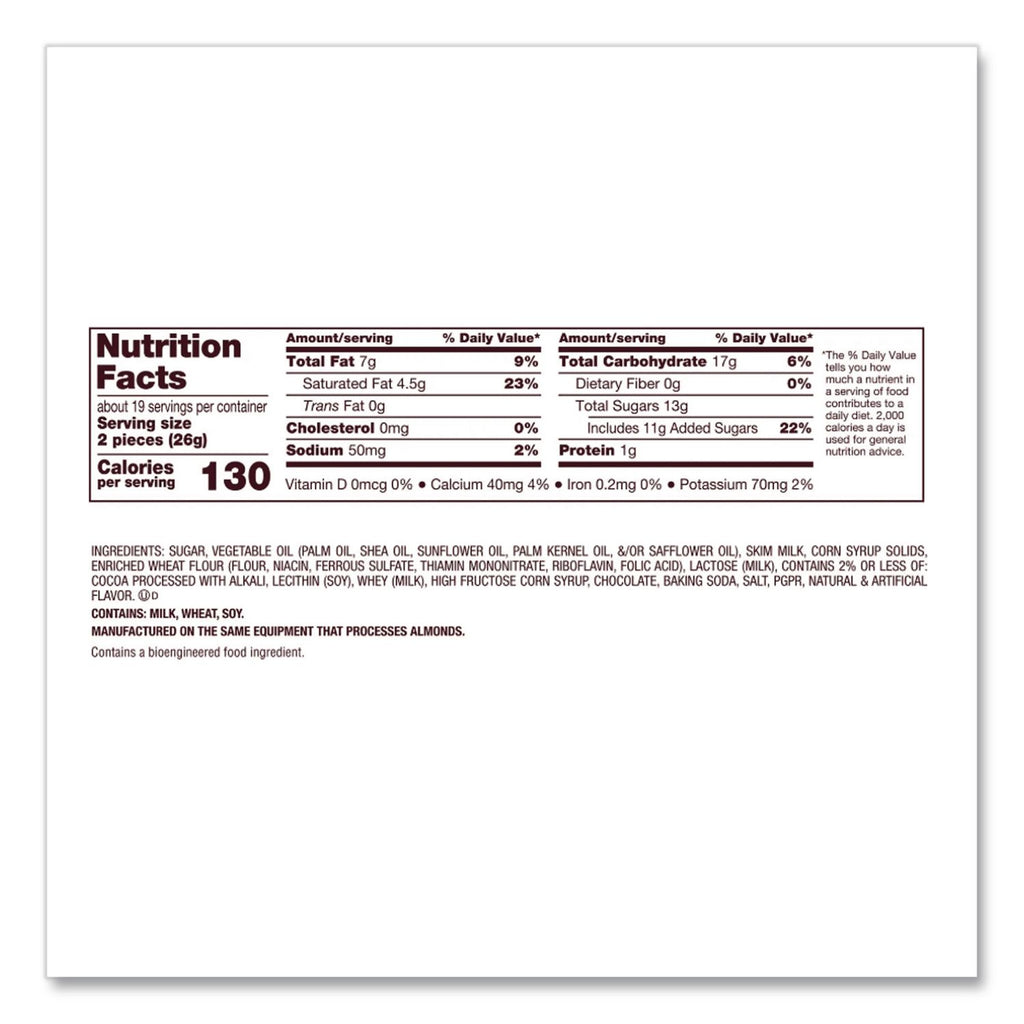 Snack Size Bars, Cookies n Creme, 17.1 oz Bag, 2/Pack, Ships in 1-3 Business Days