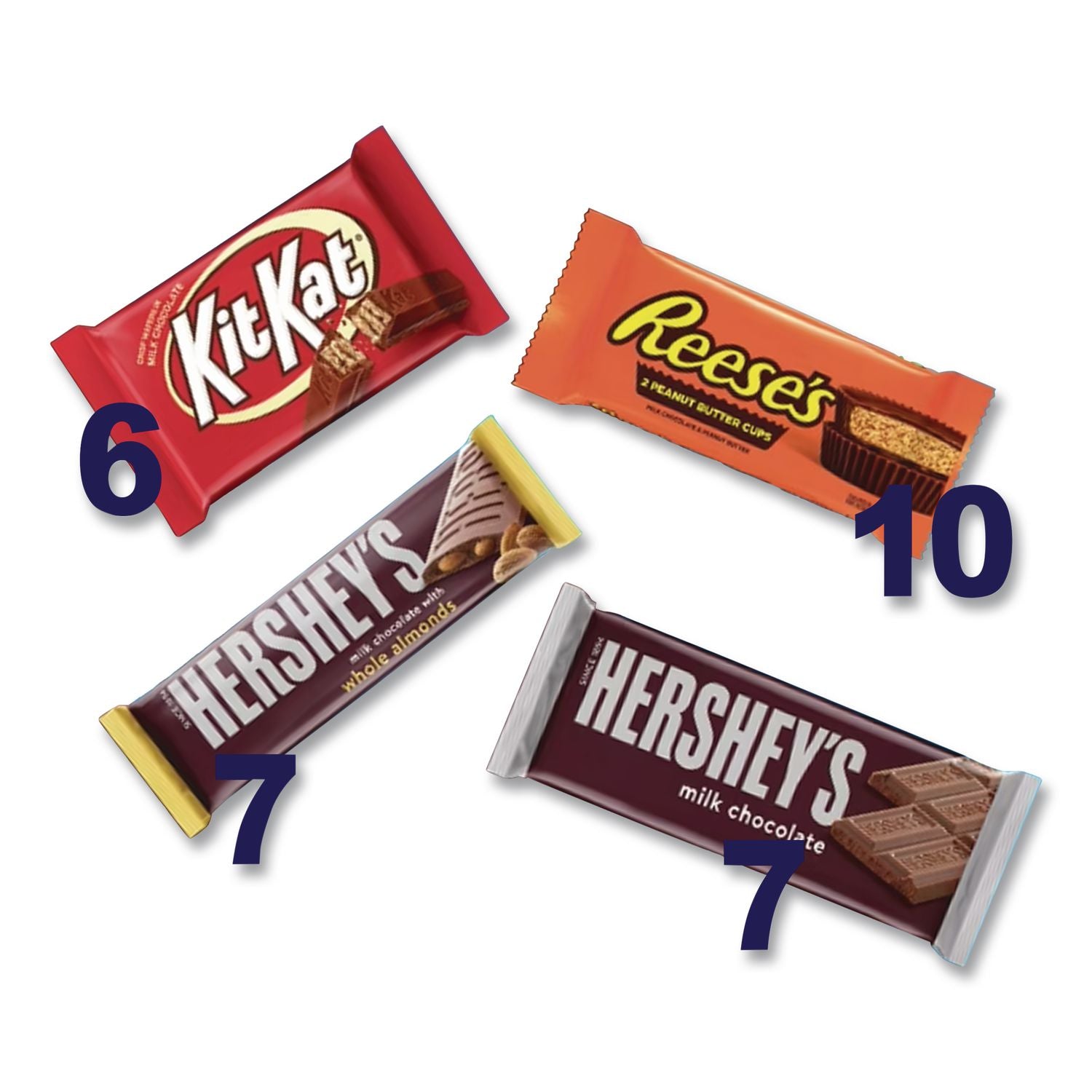 Full Size Chocolate Candy Bar Variety Pack, Assorted 1.5 oz Bar, 30 Bars/Box, Ships in 1-3 Business Days