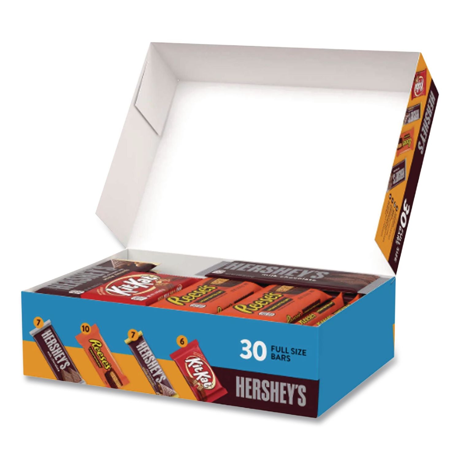Full Size Chocolate Candy Bar Variety Pack, Assorted 1.5 oz Bar, 30 Bars/Box, Ships in 1-3 Business Days