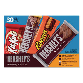 Full Size Chocolate Candy Bar Variety Pack, Assorted 1.5 oz Bar, 30 Bars/Box, Ships in 1-3 Business Days