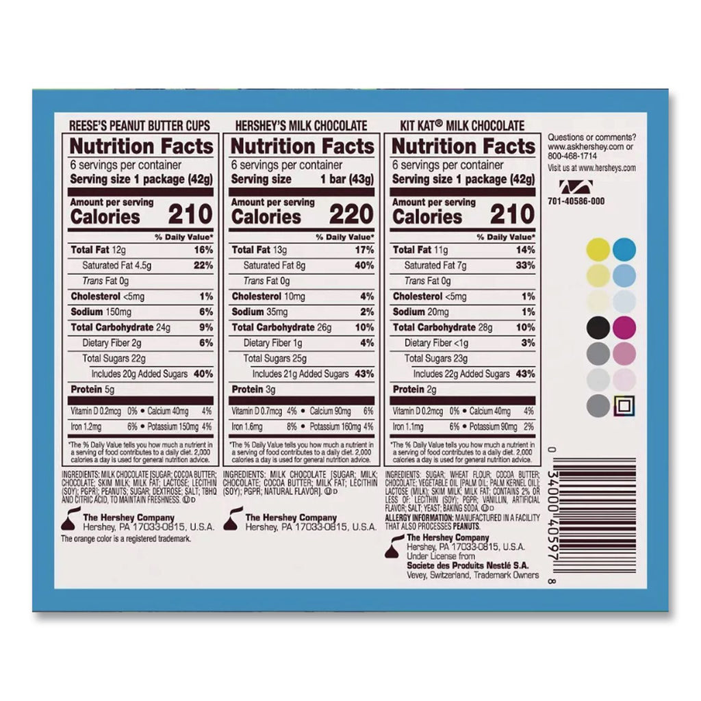 Full Size Chocolate Candy Bar Variety Pack, Assorted 1.5 oz Bar, 18 Bars/Carton, Ships in 1-3 Business Days