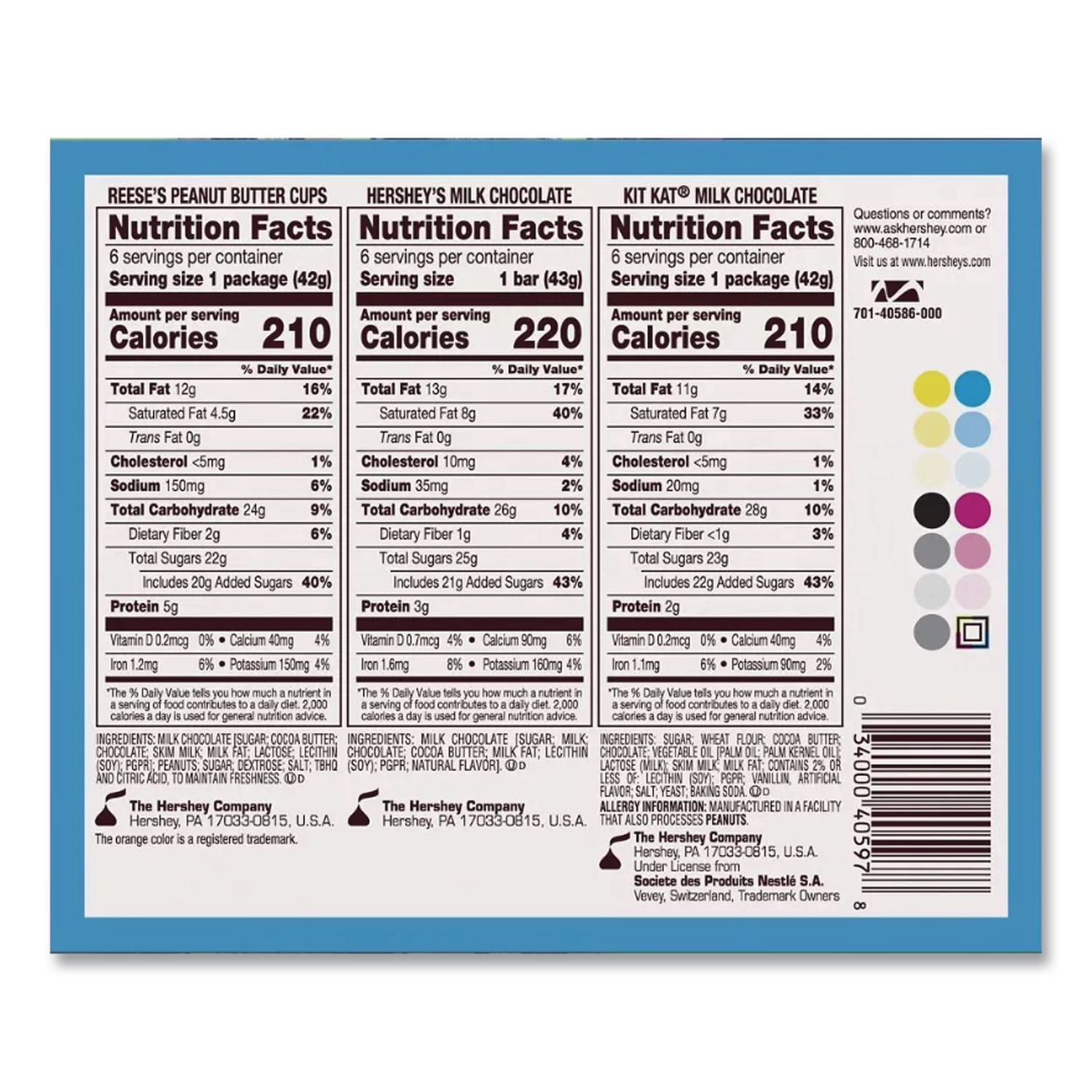 Full Size Chocolate Candy Bar Variety Pack, Assorted 1.5 oz Bar, 18 Bars/Carton, Ships in 1-3 Business Days